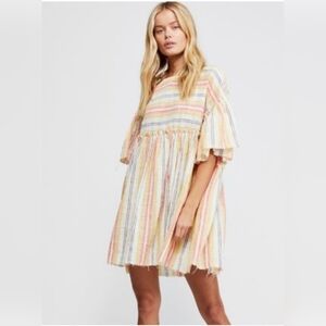Free People Summer Nights Striped Dress/ Tunic Top Size Large